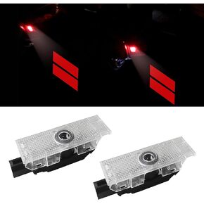 YOSRTER 2PCS Door Lights Logo for Dodge Charger Challenger Durango Journey Universal Fit to All Dodge Cars LED Ghost Shadow Welcome Puddle Projection Lamps for Dodge Accessories(Red Double Stripe)