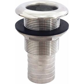 NRC&XRC Marine Grade Stainless Steel Barbed Standard Length Straight Thru-Hull with Nut&Custom Gasket for Boat