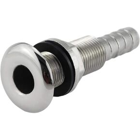 keehui 316 Stainless Steel DurableStandard Length Thru-Hull Fitting w/Nut &Gasket Boat Plumbing Fittings for Boats, Yachts, Marine