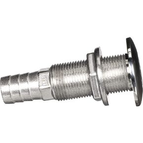Attwood 66547-3 Stainless Steel Straight Thru-Hull Valve Fitting, Barbed, Standard Length, for 3/4-Inch Interior Diameter Hose