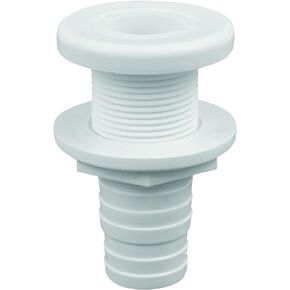 Attwood 3874-3 Polypropylene Durable Thru-Hull Connector Fitting, White Finish