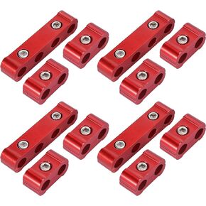 X AUTOHAUX 4 Set 8mm Car Engine Spark Plug Wire Separator Looms Divider Organizer Clamp Aluminum Alloy Green