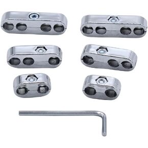 1 Set 6 pcs 7mm 8mm Chrome Silver Tone Spark Plug Wire Separators Holders Dividers Looms Fits for Chevy Ford & Mopar