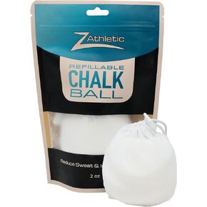 Z Athletic Gym Chalk Ball for Rock Climbing, Gymnastics, and Weightlifting, 2oz Refillable Ball
