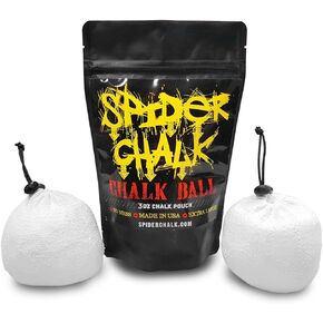 Spider Chalk 6oz. Refillable Chalk Sock Ball (2-Pack, 3oz each) - Pure Magnesium Carbonate Powder - No Mess Bag, Pocket-Sized Pouch
