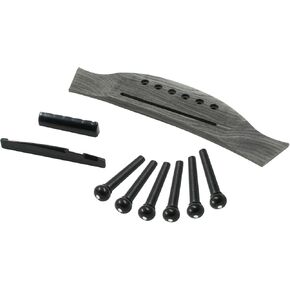 6 String Acoustic Guitar Rosewood Bridge Set with Bridge, Bridge Pins, End Pin, Saddle and Nuts(Black, Style 1) in Kuwait