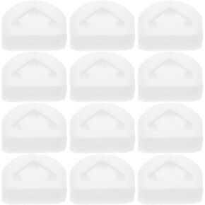 eMagTech 12Pcs 3-Hole Bridge Beads Classical Flamenco Guitar Beads for Acoustic Classical Guitar Nylon String Folk Guitar Ukulele Musical Instrument Accessories, White