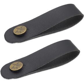 Cheerock Pack of 2 Guitar Headstock Strap Tie, Leather Guitar Neck Strap Button, Guitar Strap Lock for Acoustic, Electric, Bass Guitars, Ukulele Straps