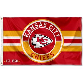 Kansas City Chiefs Patch Button Circle Logo Flag Large 3x5 Banner