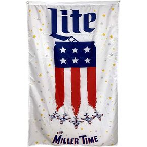 Miller Lite Flag It's Time Milwaukee Brewing American 3x5 ft Banner