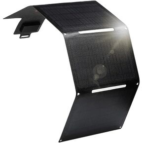 30W Portable Solar Panel Folding Foldable Solar Panels with USB DC USB-C Port Compatible with iPhone 14/13, Samsung, Emergency Radio for Camping and Hiking