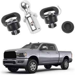 Dasbecan 60638 Gooseneck Ball Safety Chain Kit Gooseneck Hitch Kit 38000 lbs 2-5/16-Inch Compatible with 2013-2023 Ram 2500 3500