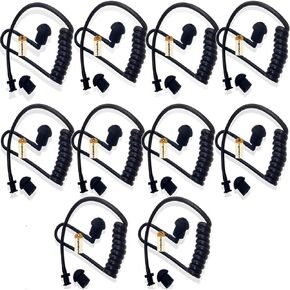 20Pcs Replacement Covert Acoustic Air Coil Audio Tube Earbuds Black Compatible for Motorola Kenwood Icom Yaesu Two Way Radio Earpiece