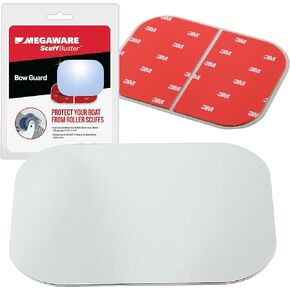 Megaware - ScuffBuster Bow Guard for Boats - Protects from Scuffs and Scratches - Stainless Steel Shield with 3M Adhesive - Mirror Polished Finish (5.75 x 4.5 in)