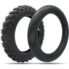 2.5-10" Off-Road Tire and Inner Tube Set, Dirt Bike Tire with 10-Inch Rim and 2.5/2.75-10 Dirt Bike Inner Tube Replacement,Compatible with Honda CRF50/XR50, Suzuki DRZ70/JR50, and Yamaha PW50-2PC