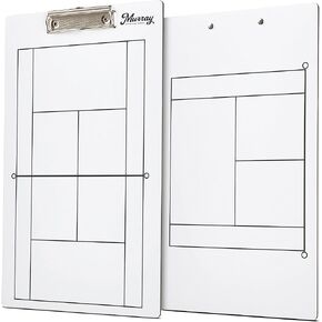 Murray Sporting Goods Tennis Dry Erase Coaches Clipboard | Double-Sided Tennis Court Clipboard Dry Erase White Board | Tennis Gift for Coach