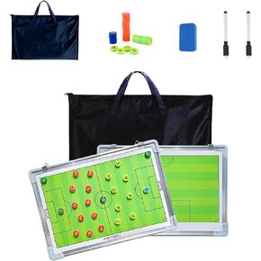 VolksRose Soccer Coaching Board, Soccer Tactics Board with Magnets and Marker Pen, Magnetic Soccer Coach Board, Soccer Dry Erase Whiteboard Coaches Clipboard, Coach Training Equipment Coach Gift