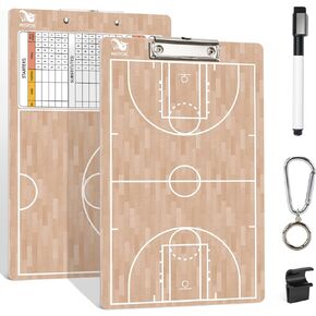 Dry Erase Coaches Clipboard, Basketball Coaches Board, Double-Sided Basketball Coaching Board,Basketball Clipboard for Coaches Gift
