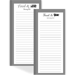 2 Pack Magnetic Notepads for Refrigerator, 100 Pages/Book Grocery List Magnet Pad for Fridge, Design Magnetic Grocery List Pad for Fridge, Grocery List Notepad, to-Do Memos, List(8 x 20.3cm)