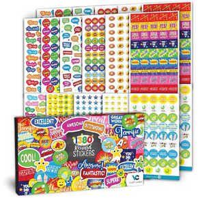 Teacher Stickers 1380 pcs Set – Premium Quality Reward Stickers for Classroom – Incentive Small Stickers for Kids, Students – Funny and Colorful Designs – Highly Detailed Printing