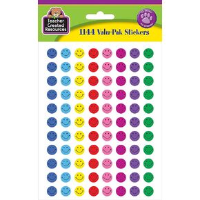 Teacher Created Resources Mini Happy Face Stickers Valu-Pak, Multi Color (6633), 0.38 Inch