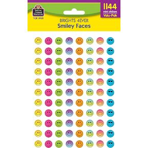 Teacher Created Resources Brights 4Ever Smiley Faces Mini Stickers Valu-Pak