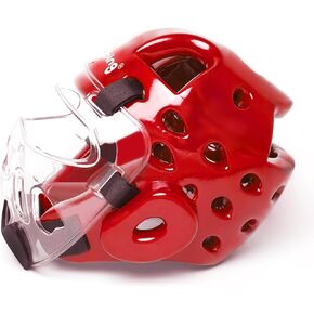 Kids Adults Karate Headgear with Face Shield, MMA Martial Arts Headgear Boxing Soft Helmet Taekwondo Sparring Head Gear