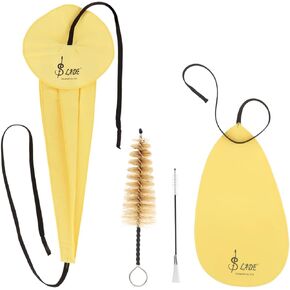 Saxophone Cleaning Cloth Kit, 4 in 1 Saxophone Cleaning Swab Kit, Including Cleaning Swab and Mouthpiece Brush for Alto Tenor Soprano Sax and Other Wind & Woodwind Instruments (Blue)