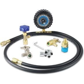 Lichamp A/C R134A Refrigerator Freon Recharge Kit with Bullet Piercing Valve, Piercing and Self-Sealing Can Tap 134A, A201