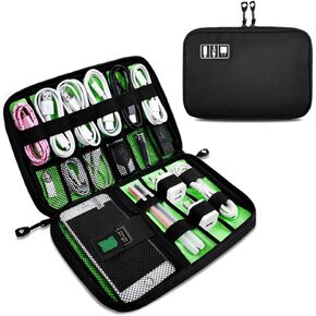 Electronics Organizer, OrgaWise Electronic Accessories Bag Travel Waterproof for iPad Mini, Kindle, Hard Drives, Cables, Chargers (S2-Beige)