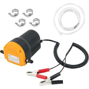DASBET 12V 60W Oil Change Pump Extractor, Oil/Diesel Fluid Pump Extractor Scavenge Suction Oil Change Pump Transfer Oil Removal Pump for Oil Change Tubes Truck Rv Boat ATV (Red)