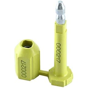Amarine Made Bolt Seal (100) Shipping Seal with Print Progressive Numbering for Cargo Containers and Truck Trailers, Cargo Container Seals Yellow (100)