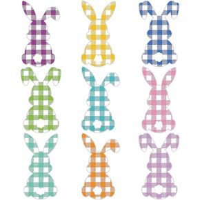 45 PCS Easter Bunny Cutouts for Bulletin Board Decoration, Easter Plaid Rabbits Paper Cut-Outs for Easter Spring DIY Crafts Party Home School Classroom Bulletin Board Decor in Saudi Arabia