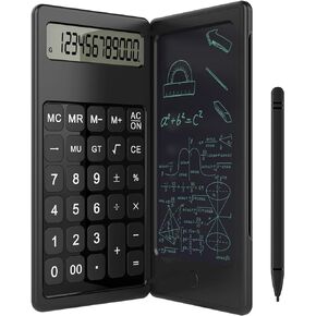 Calculators,JEOEUS,Doodle Pad Calculators,Kids Calculator，Calculator with Writing Tablet，Calculator Desktop,6 LCD Writing TabletCalculator12 Digit Display, Electronic Board Drawing/Memo Pads