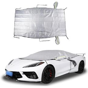 Fgtagtal Windshield Snow Cover Fit for Chevrolet Corvette C8 2020-2023, Front Windshield Cover for Ice and Snow, Auto Extra Thick Windshield Ice Cover Protects Windshield Wipers from Rain, Sun, Frost