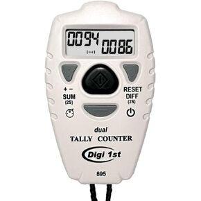 Digi 1st TC-895 Digital Dual Tally Counter, Electronic Up Down Clicker Counter, Add/Subtract People Counter, Handheld Pitch Counter for Golf, Lap & Sports Games