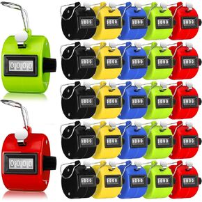 Kingdder 25 Pcs Hand Held Tally Counter 4 Digit Mechanical Palm Click Counter Handheld Tally Number Counter Clicker Pitch Counter for Counting Numbers School Golf Sports Events Office Stadium