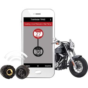Minder Research Inc. TireMinder Cycle-TPMS-2 Standard Tpms-2 Cycle Tire Monitor with 2 Black
