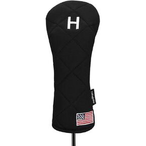 Golf Head Covers Driver Fairway #3#5 Hybrid USA Flag for Club Men Women (Black or White)