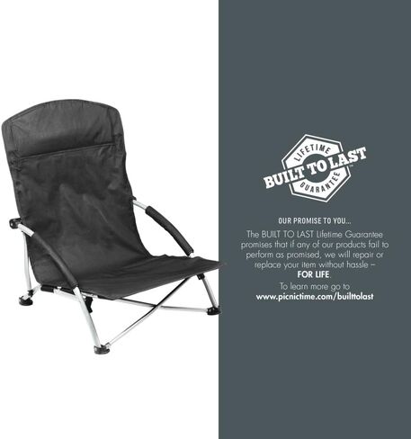 PICNIC TIME NCAA Tranquility Beach Chair with Carry Bag - Low Beach Chair for Adults - Low Lawn Chair in Kuwait