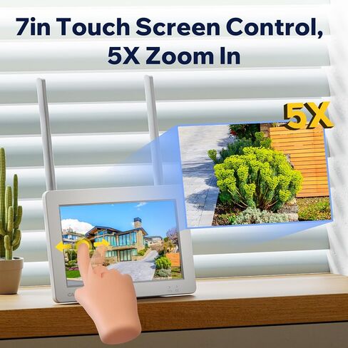 Camcamp 3MP Wired Security Camera Outdoor Add-on Camera for Wireless Home Security Camera Outdoor System with 7" WiFi Touch Monitor, No WiFi Need, No Monthly Fee, 360° Color Night Vision, 24/7 Record in Saudi Arabia