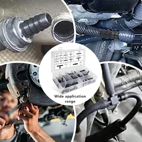 113 PCS Car Sprinkler Pipe Connector Assortment Kit, 12 Sizes Waterproof Automotive Tubing Hoses Connector, Universal Vehicle Straight Hose Combination Accessories for Truck SUV Car (Black) in Saudi Arabia