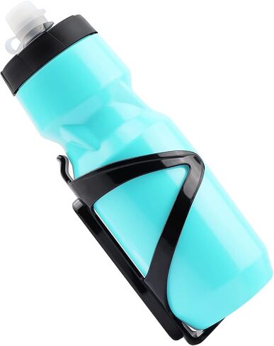 24oz Bike Water Bottle, Sporty Squeeze Water Bottle BPA-free with Durable Ultra-lightweight Plastic Universal Water Bottle Holder, for Outdoor Riding(black) in Saudi Arabia