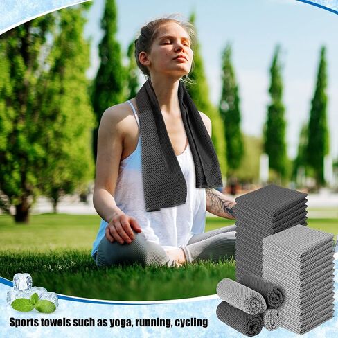 100 Pack Cooling Towel Microfiber Ice Towel Cold Sports Towel Neck and Face Breathable Chilly Sweat Towels for Gym Yoga Golf Workout Beach Accessories, 32 x 12 Inch in Saudi Arabia
