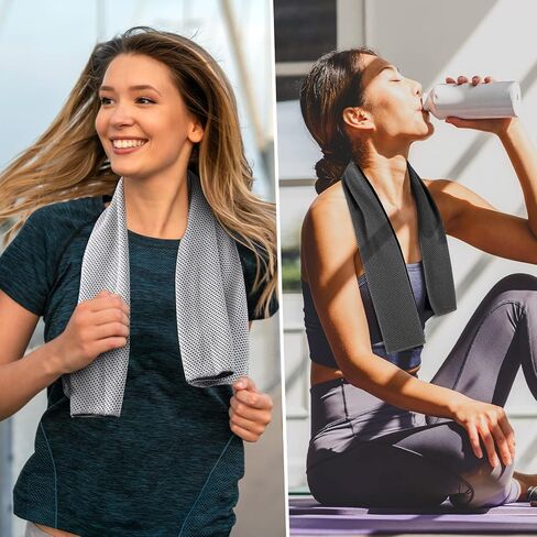 100 Pack Cooling Towel Microfiber Ice Towel Cold Sports Towel Neck and Face Breathable Chilly Sweat Towels for Gym Yoga Golf Workout Beach Accessories, 32 x 12 Inch in Saudi Arabia