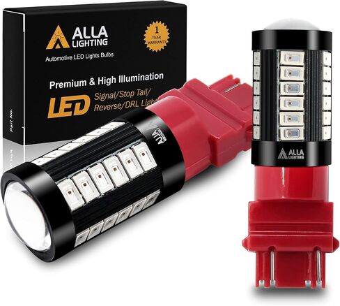 Alla Lighting 2800lm 3156 3157 LED مصابيح إشارة الانعطاف، أصفر كهرماني T25 4157 5702 3457 AK 3757 NAK مصابيح وامضة بديلة Xtreme Super Bright 12V 5730 33-SMD in Saudi Arabia