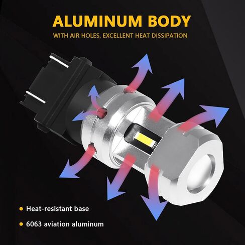 PHINLION 3600 لومن 3157 لمبة LED بيضاء 6000K فائقة السطوع 3056 3156 3057 4057 4114 لمبات LED مع استبدال جهاز العرض للأضواء العكسية وأضواء الجري النهارية DRL، حزمة من 2 in Kuwait