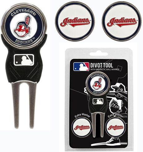 أداة Divot من Team Golf MLB مع 3 أقلام تحديد لكرات الجولف، أقلام التحديد قابلة للإزالة من المينا المغناطيسية على الوجهين in Kuwait