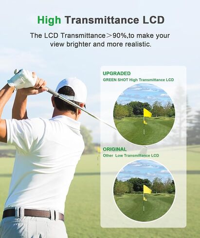 جهاز تحديد المدى للجولف من جرين شوت مع منحدر، تكبير 7X، جهاز تحديد المدى بالليزر بطول 1312 ياردة لقياس نطاق الصيد، ملحقات الجولف in Kuwait