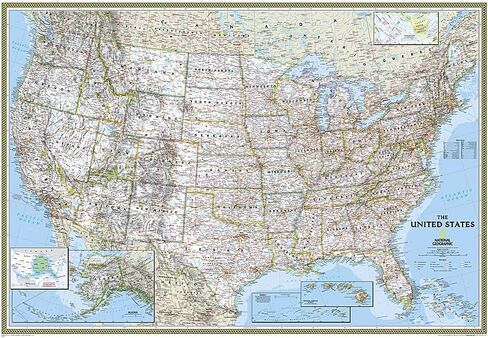 National Geographic United States Wall Map - Classic (43.5 x 30.5 in) (National Geographic Reference Map) in Saudi Arabia